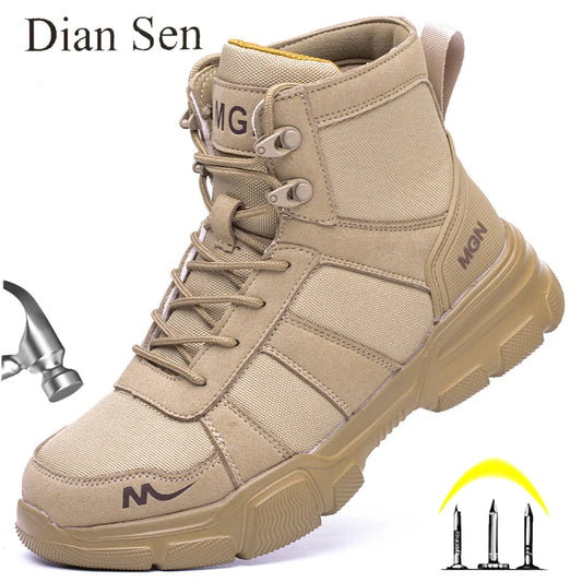 Indestructible Work Boots Safety Shoes - Steel Toe, Puncture-Proof Sneakers for Men and Women, Non-Slip Footwear