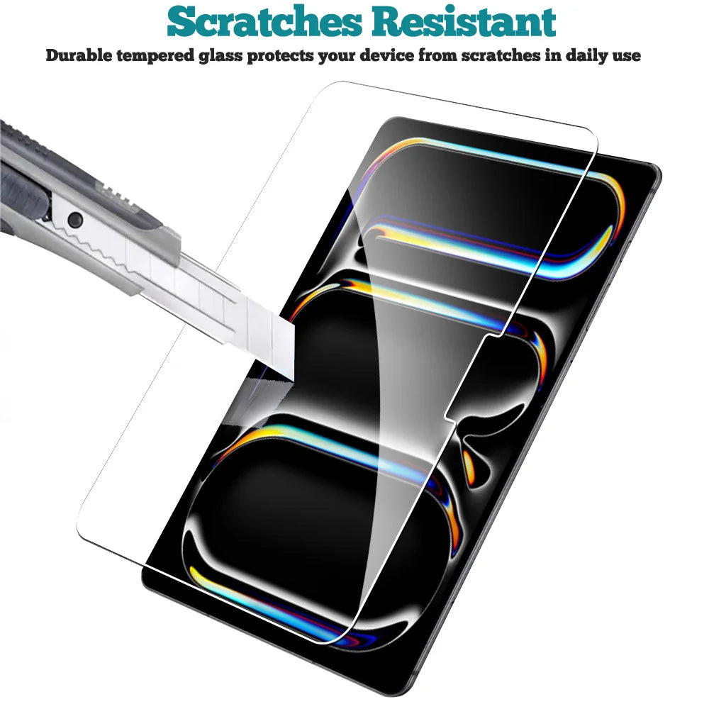 2-Pack Tempered Glass Screen Protector for iPad Pro & Air 12.9"/13"/11" — Compatible with M2/M3/M4/M5 (2024–2025)