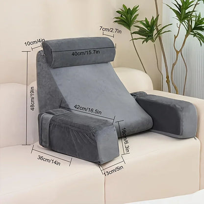 Extra Large Memory Foam Reading Pillow – Bed & Arm Rest Cushion for TV, Gaming, Comfort, Bed & Chair Support