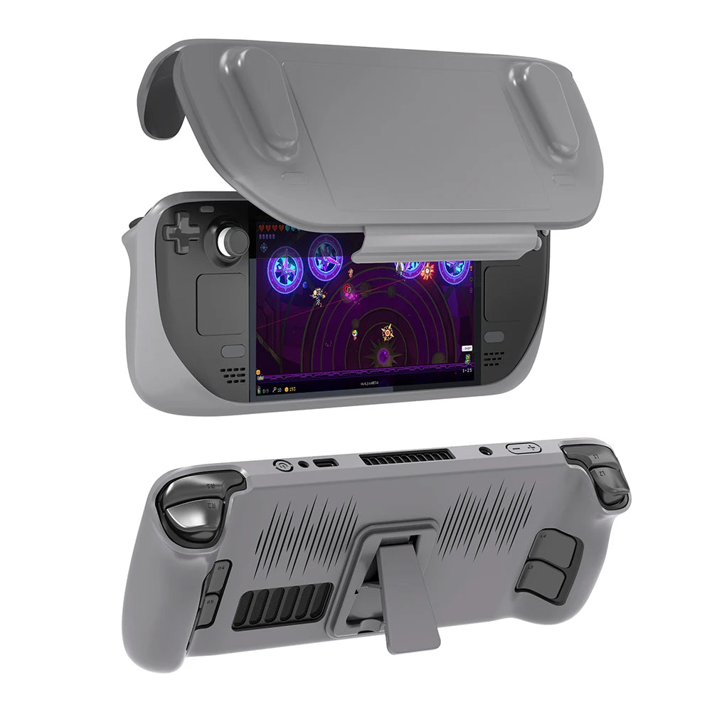 Back Cooling Cover with Sliding Shell for Steam Deck — Hard Protective Case with Kickstand Gaming Accessory