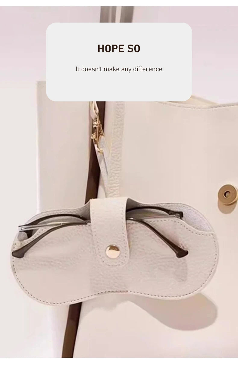 Portable Leather Sunglasses Pouch – Soft Slim Glasses Case Holder and Travel Organizer Bag