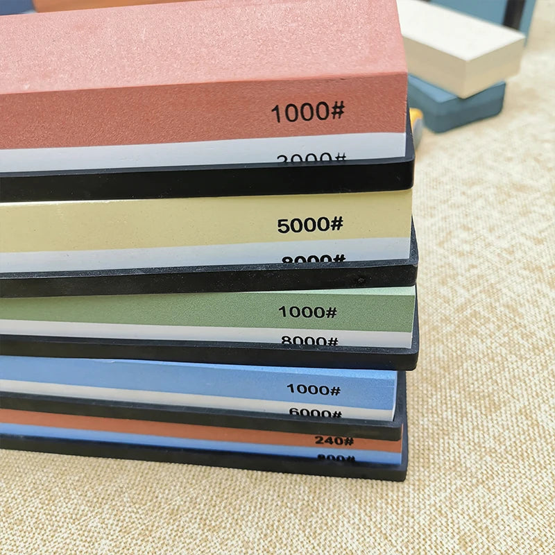 Professional Double-Sided Whetstone Knife Sharpener – Kitchen Sharpening Stone 240/600/1000/3000 Grit
