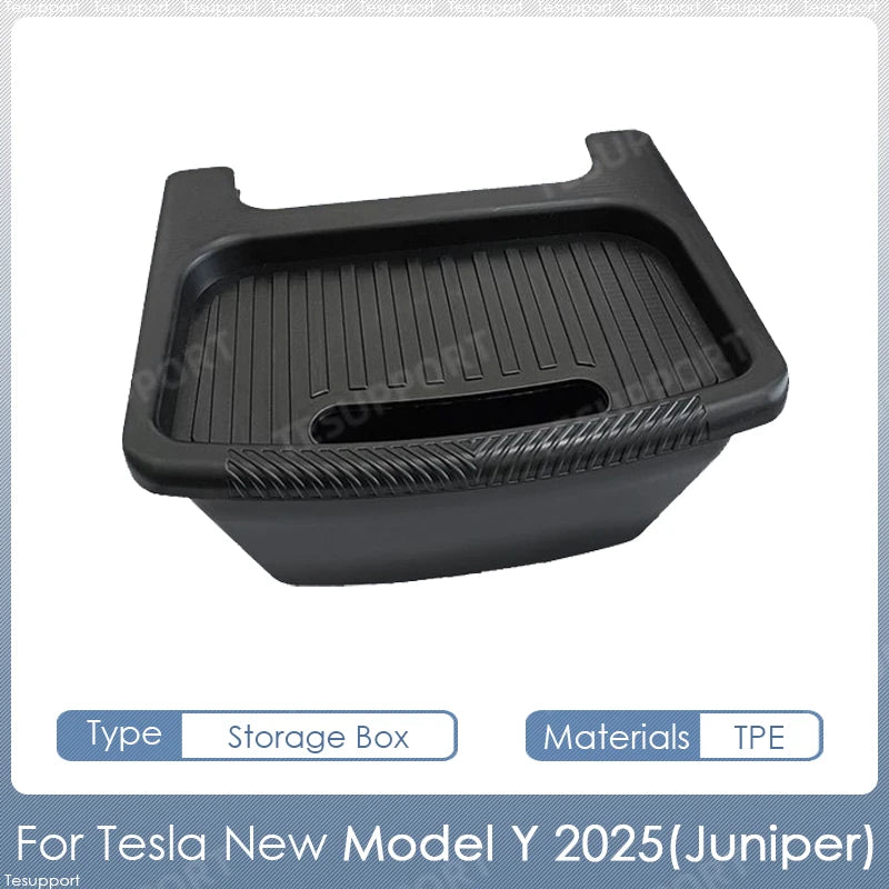 Tesla Model Y 2025 Juniper Rear Seat Storage Box – TPE Backseat Organizer & Trash Bin Accessory