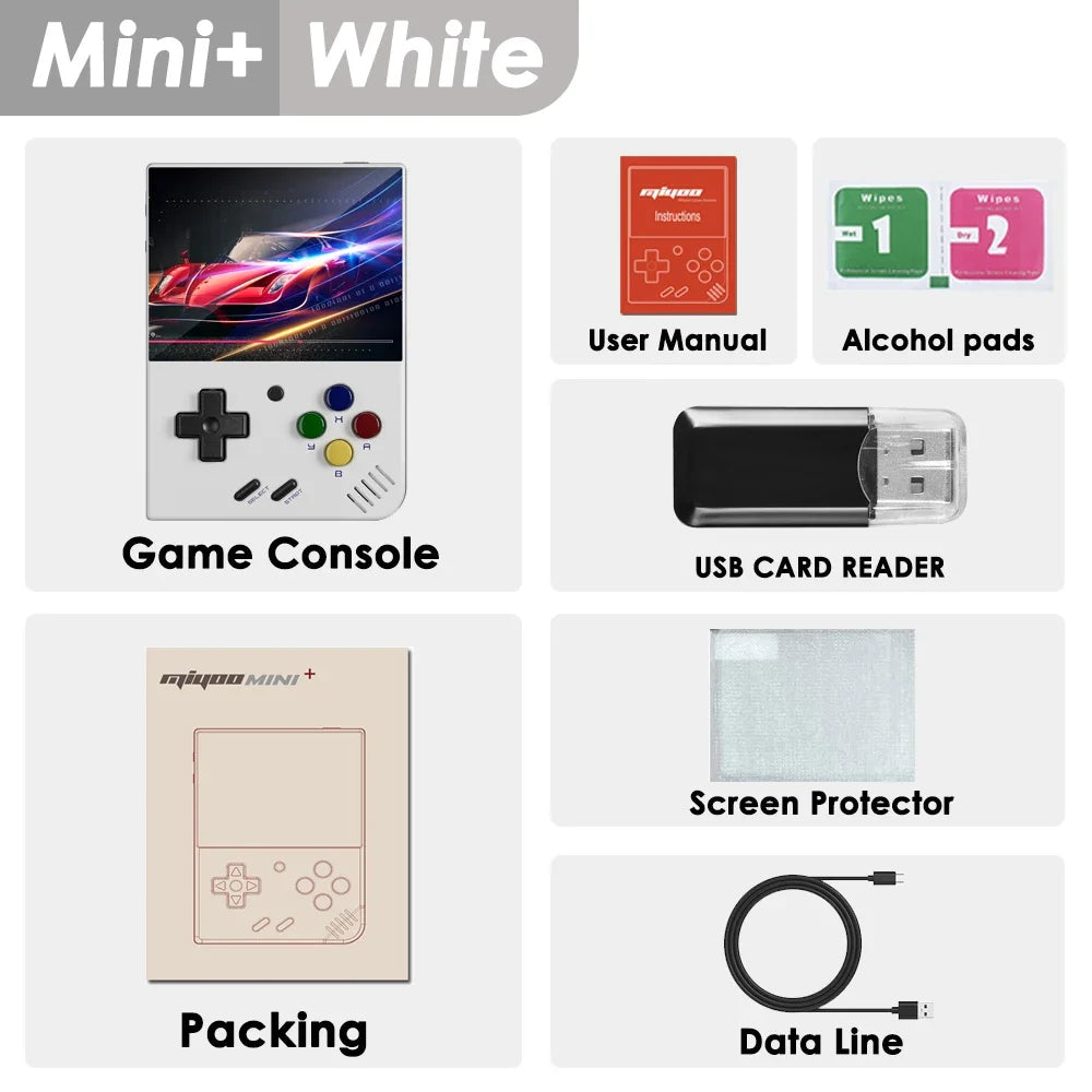 MIYOO Mini Plus V2 Portable Retro Handheld Game Console — IPS Screen Classic Linux Gaming System, Children’s Gift