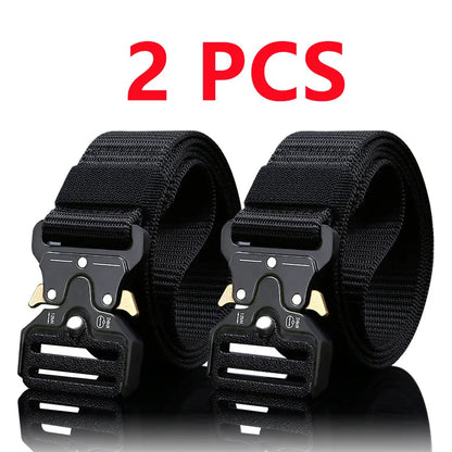 2PCS Men's Tactical Belts – Durable Adjustable Outdoor Hunting & Sports Belt