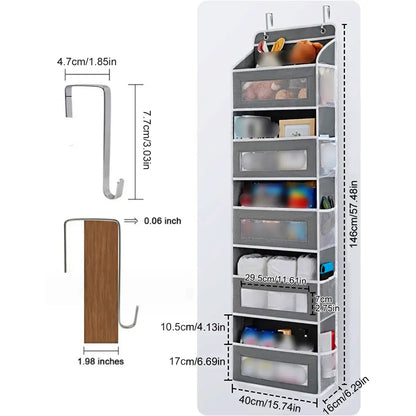 5-Layer Door Hanging Storage Organizer - Wall Mounted Space Saver for Camping, Bedroom & Closet Use