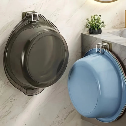 1/2/4/6PCS Stainless Steel Washbasin Hooks — Multifunction Punch-Free Kitchen & Bathroom Rack, Towel & Basin Storage Holder