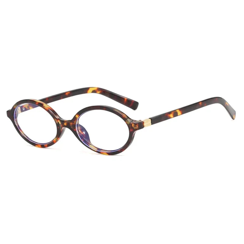 Oval Small Frame Retro Glasses for Women - Korean Plain Style Anti-Blue Light Eyewear, Ladies Optical Spectacles