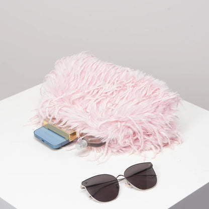 Y2K Plush Clutch Bag - Candy Color Dopamine Style Women's Dinner Purse