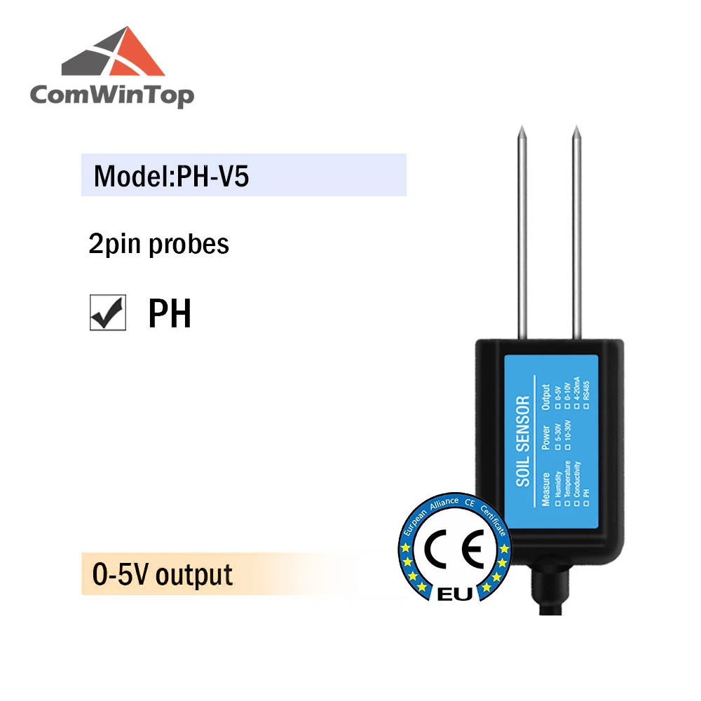 Soil Moisture, Temperature, Humidity, EC, pH & NPK Sensor - 4-20mA, 0-5V, RS485 Modbus for Accurate Soil Measurement