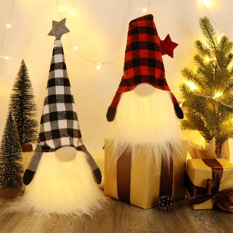 20/30cm LED Faceless Elf Gnome Doll — Christmas & New Year Light-Up Decoration for Home, Kids Gift 2025