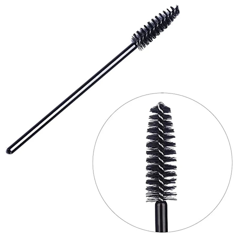 50/1000pcs Disposable Eyelash Brushes - Mascara Wands, Eyebrow Spoolie Applicators & Makeup Extension Tools