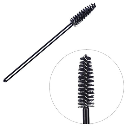 50/1000pcs Disposable Eyelash Brushes - Mascara Wands, Eyebrow Spoolie Applicators & Makeup Extension Tools