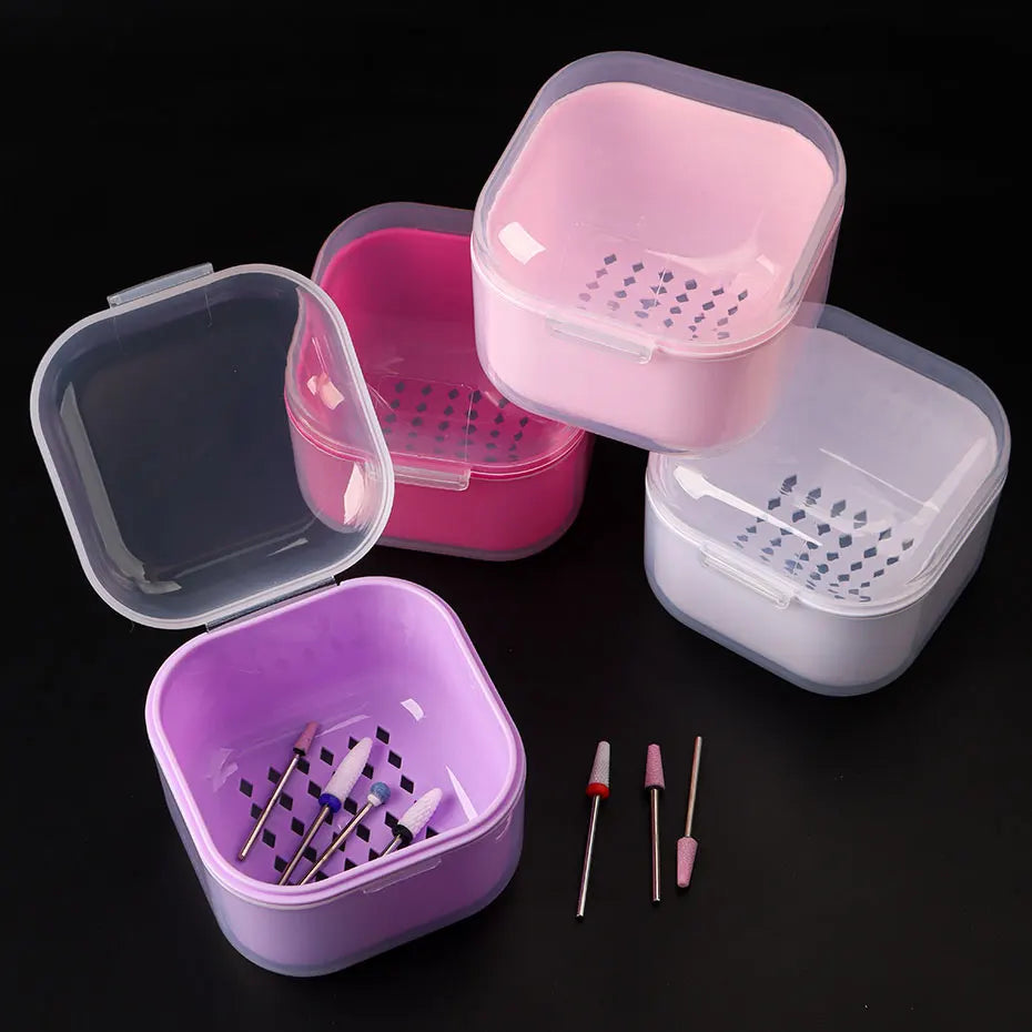 Portable Alcohol Disinfection Box - Nail Drill Bits & Grinding Head Sterilizer for Manicure Cleaning