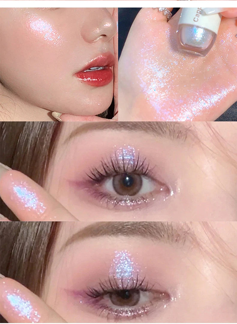Cappuvini Star Dots Liquid Eye Shadow, Pearlescent High Gloss, Fine Flashing for Easy Application, Dazzling Liquid Eye Shadow