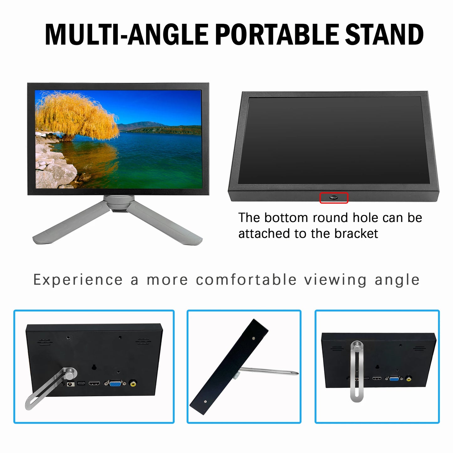 7 Inch Mini TFT Monitor – 1024x600 High-Resolution LCD Screen with HD/VGA/AV Input for Laptop & Home Security Camera