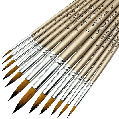 12-Piece Premium Artist Paint Brush Set – Durable Nylon Bristles for Acrylic, Watercolor, Oil & Body Painting