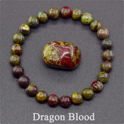 8MM Natural Epidote Zoisite & Lava Stone Bead Bracelet - Tiger Eye & Quartz Jewelry for Women