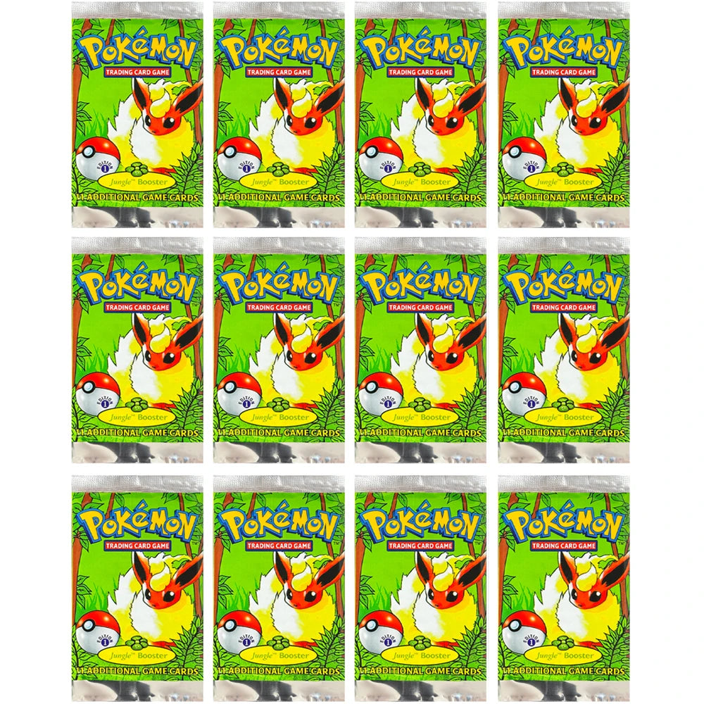 Pokémon Booster Packs Base Fossil Jungle - 11 Cards Per Pack & 36 Pack Booster Box Proxy Game Cards Collection