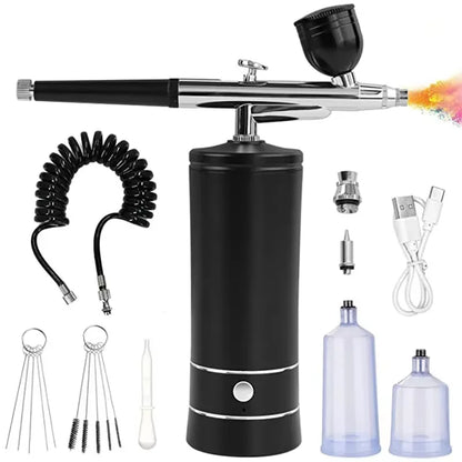Portable Wireless Airbrush Kit — Handheld Electric Spray Gun with Compressor for Coloring, Tattoo, Graffiti & Model Painting