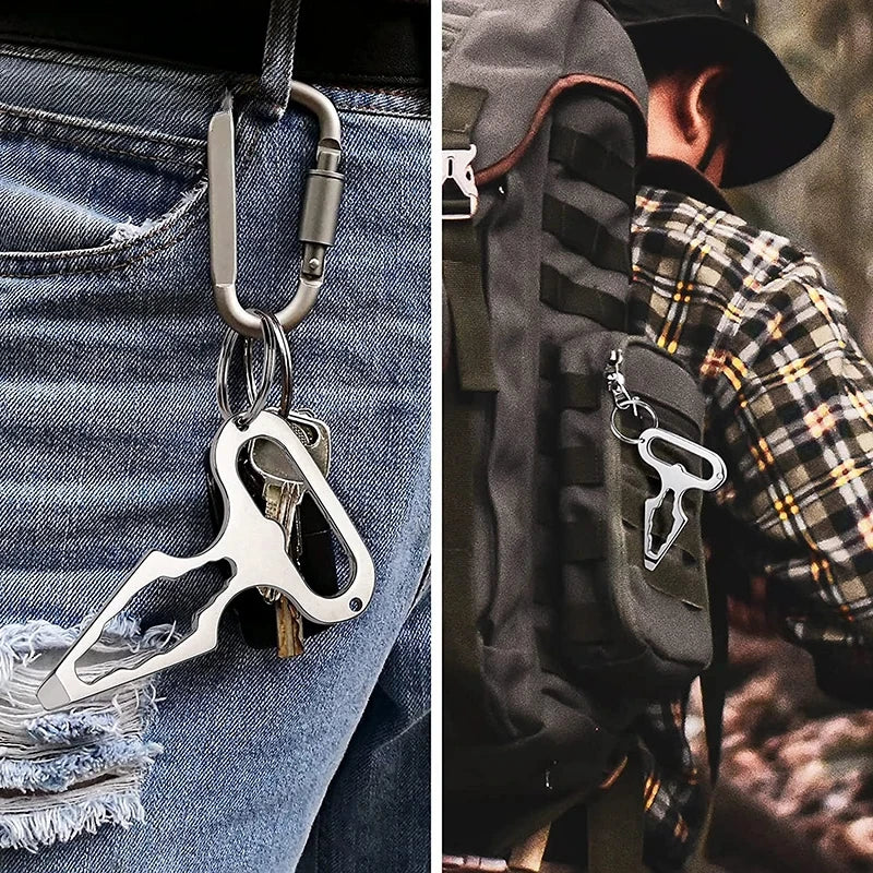 EDC Multi-Tool Keychain - Compact Survival Tool with Bottle Opener & Wrench