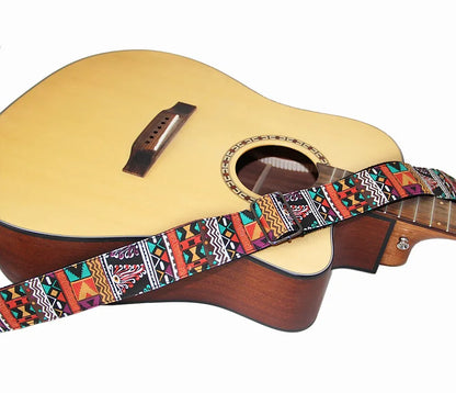 New High-Quality Cotton Guitar Strap – Adjustable Length, 6.2cm Wide for Acoustic & Electric Bass Guitars