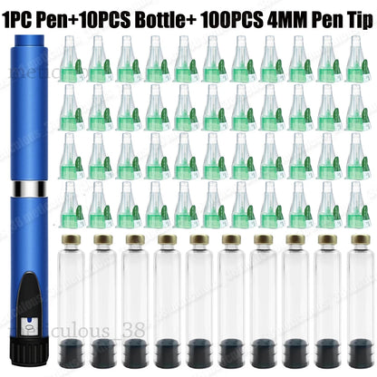 Magic Pen 3ml Empty Cartridge Kit — 4mm Pen Tip Cassette Bottle for Lilly Insulin Pen, Sterile Individual Packaging