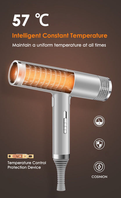 Professional Infrared Hair Dryer — Negative Ionic Blow Dryer with Hot & Cold Wind