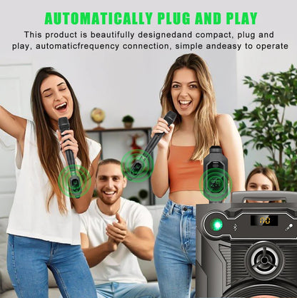LEUS N2 UHF Wireless Microphone System – XLR Transmitter & Receiver for Dynamic Microphones