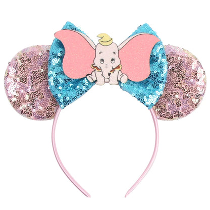 Disney Cartoon Mouse Ears Headband - Sequin Bow Hair Accessory for Girls, Birthday Parties & Cosplay