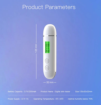 LCD Digital Skin Analyzer Pen — Face Tester for Moisture, Oil & Skin Health with Fluorescent Display