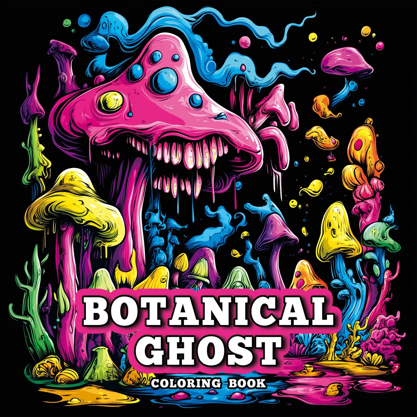 Botanical Ghost Adult Coloring Book 20 Pages - Elegant Pattern Art Book for Relaxation, Stress Relief & Creative Painting