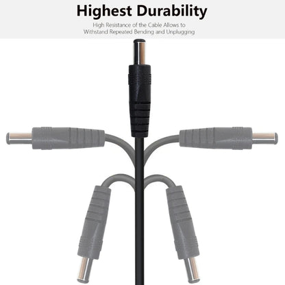 DC Male to Male Power Adapter Cable - 5.5x2.1mm & 5.5x2.5mm Round Connector Extension Cord for DC Devices