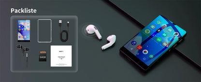 80GB MP3 Player for Android – Bluetooth & WiFi, 4.0-Inch Full Touch Screen, Built-in Speakers & Browser Support