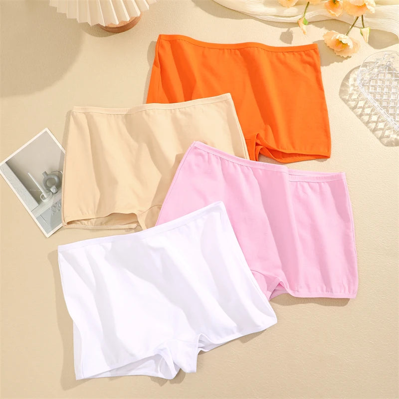 New Women’s Cotton Seamless Sports Panties – Solid Color Boxers, Cozy Lingerie Underwear XS-XL