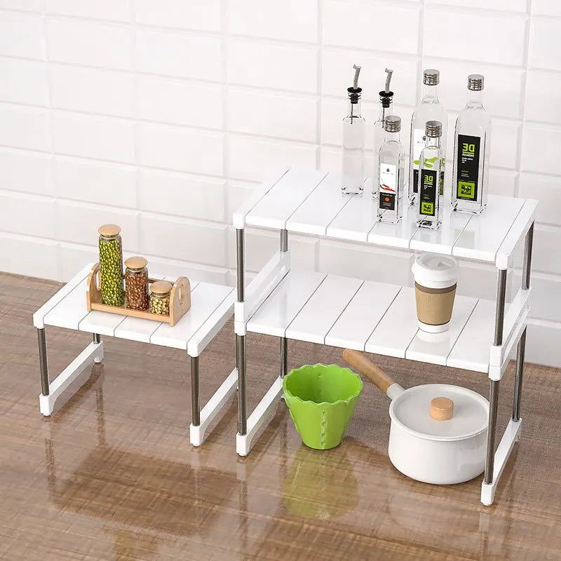 Stackable Storage Rack - Wardrobe Layered Partition Rack for Closet Sorting, Telescopic Sink Holder, and Wardrobe Clothing Organization Shelves