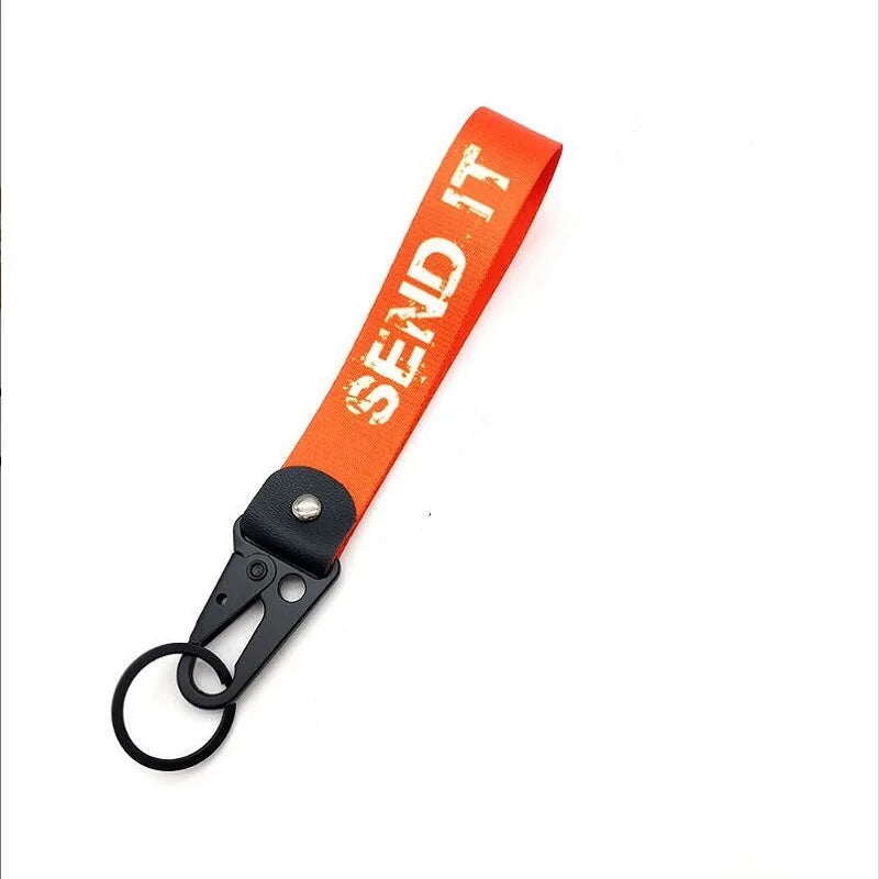 Motor Racing Webbing Wrist Lanyard Keychain – Paracord Rope Hand Strap for Motorcycle, Car Keys, Camping & Outdoor Use