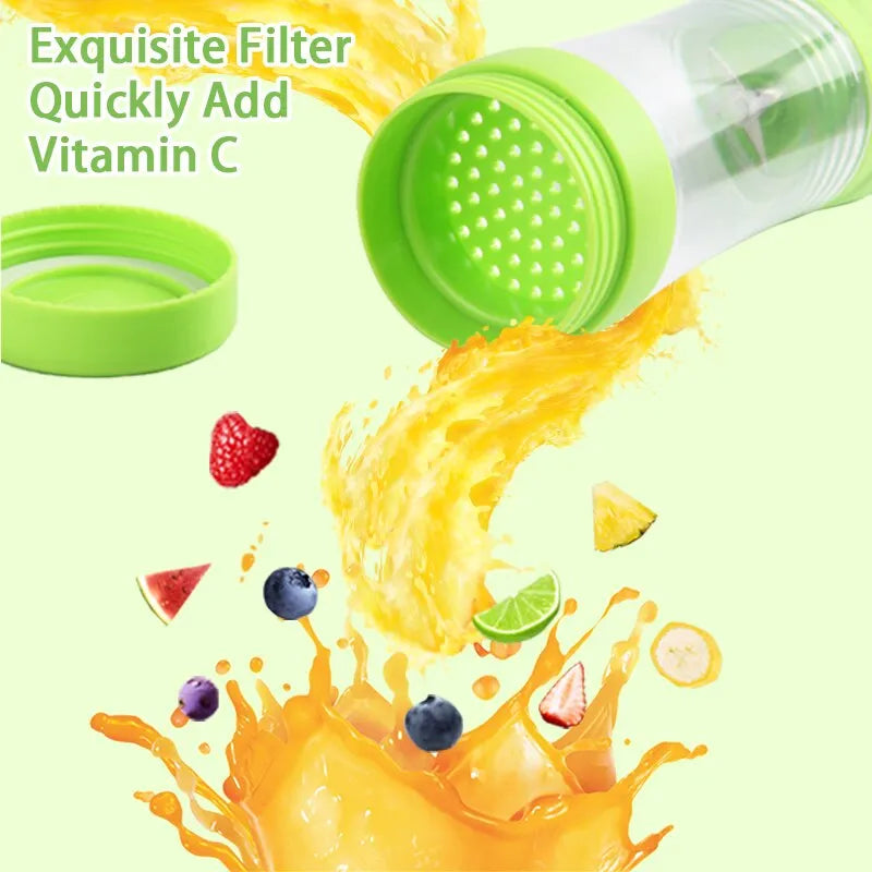 Blend n' Go: Portable USB Fruit Juice Blender – Your Summer Sipper with 6 Blades of Refreshment!