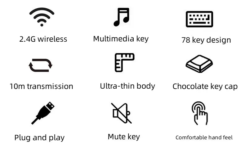 2.4G Wireless Mini Keyboard and Mouse Combo – Portable Set for Notebook, Laptop, Mac, PC, Smart TV & PS4