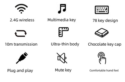 2.4G Wireless Mini Keyboard and Mouse Combo – Portable Set for Notebook, Laptop, Mac, PC, Smart TV & PS4