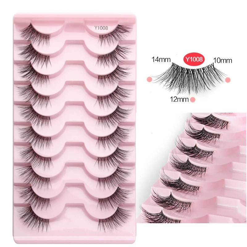 SHIDISHANGPIN 3D Half Cat Eye Lashes – Natural Winged Fox Faux Mink Eyelashes for Makeup