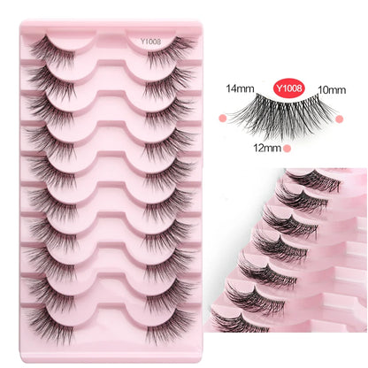 SHIDISHANGPIN 3D Half Cat Eye Lashes – Natural Winged Fox Faux Mink Eyelashes for Makeup