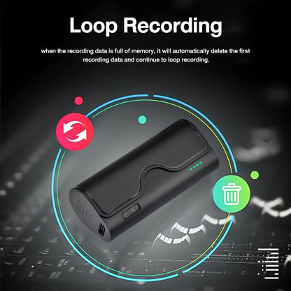 500-Hour Digital Audio Recorder – Professional 32GB/64GB Flash Drive MP3 Player for Lectures & Recording