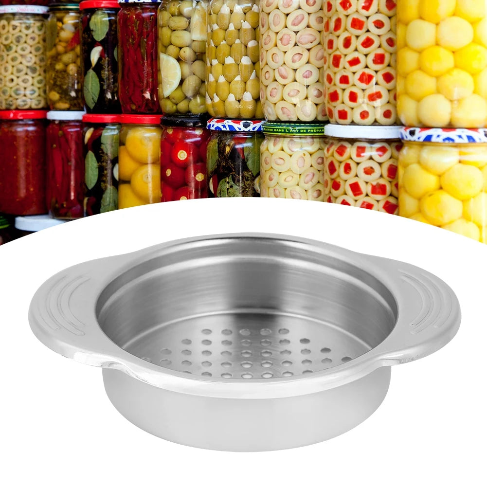 Universal Stainless Steel Can Strainer — Colander for Vegetables, Fruit, Beans, and Tuna