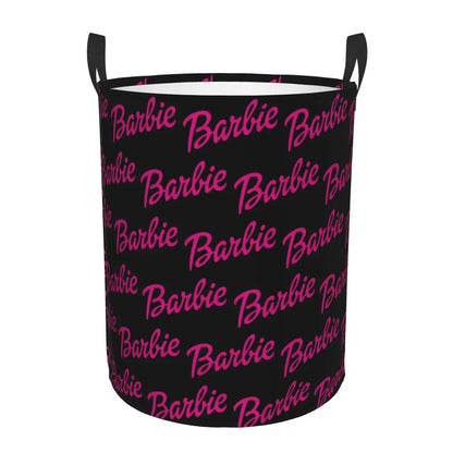 Custom Barbie Logo Laundry Basket – Collapsible Large Capacity Clothes Storage Bin, Disney Baby Hamper