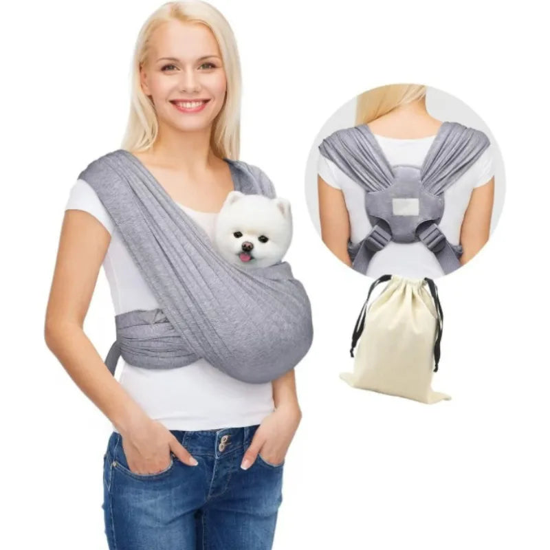 Small Pet Carrier Sling - Adjustable Breathable Front Facing Dog & Cat Bag for Hands-Free Travel