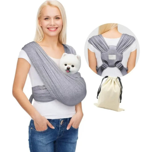 Small Pet Carrier Sling - Adjustable Breathable Front Facing Dog & Cat Bag for Hands-Free Travel
