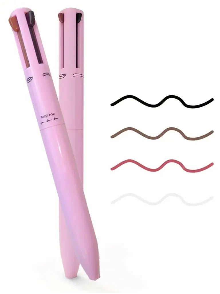 4 in 1 Multi-Functional Lip Liner, Eyeliner & Eyebrow Pencil Set – 4 Color Options