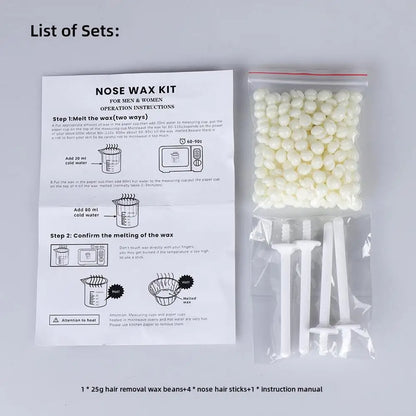 Portable Nose & Ear Hair Removal Wax Kit 25g/50g – Painless Nose Waxing Set for Men & Women