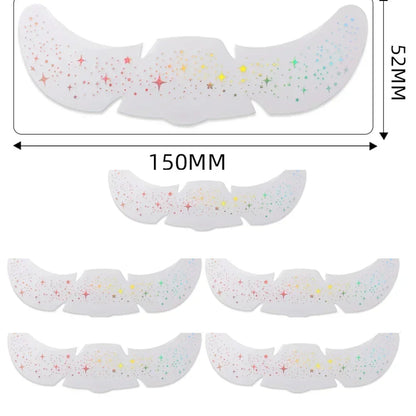 6pcs Hot Stamping Freckles Makeup Patches – Metallic Gold & Silver Temporary Tattoo Stickers for Face